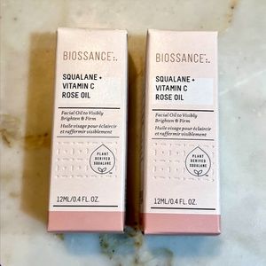 (2) Biossance Squalane + Vitamin C Rose Firming Oil - Travel Size NIB